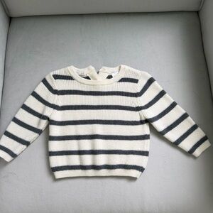 Mango Striped Crew Neck Sweater - Cream and Black